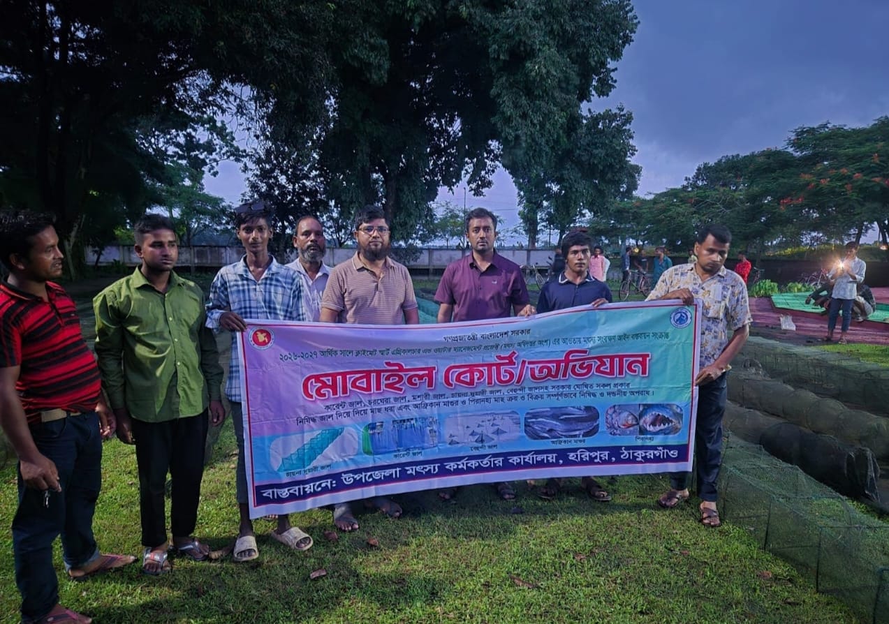 হরিপুরে চায়না দুয়ারি কারেন্ট জাল বিনষ্ট