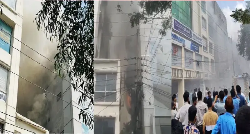ধানমন্ডিতে বহুতল ভবনে আগুন, নিয়ন্ত্রণে ৪ ইউনিট