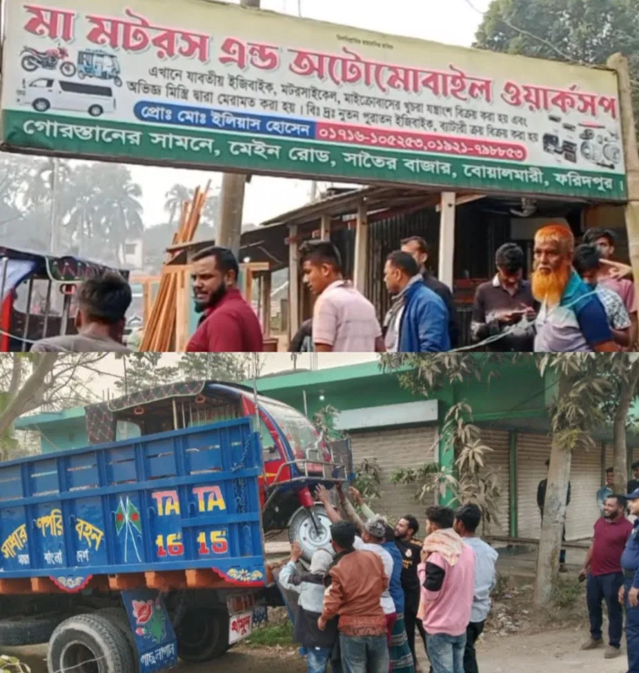 বোয়ালমারীতে ইজিবাইকের চোরাই কারখানায় পুলিশের অভিযান, আটক ৬