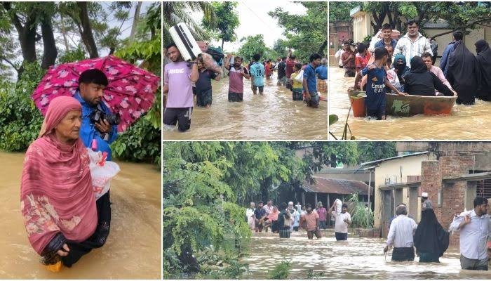 সাত জেলায় বন্যা ও পাহাড়ধসে প্রাণহানি বেড়ে ৪৪