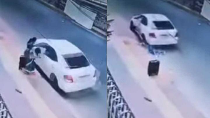 প্রাইভেটকারে এসে ছোঁ মেরে ব্যাগসহ নারীকে টেনে নিয়ে গেল ছিনতাইকারী