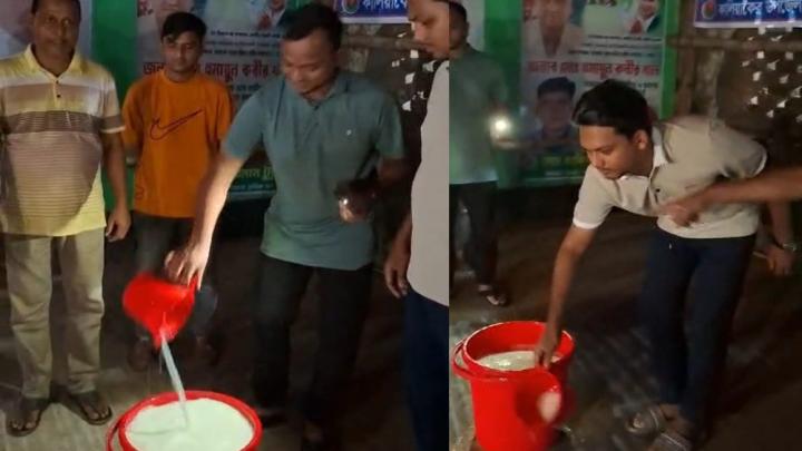 আ. লীগের কর্মী আসায় দুধ দিয়ে ধোয়া হলো বিএনপি অফিস