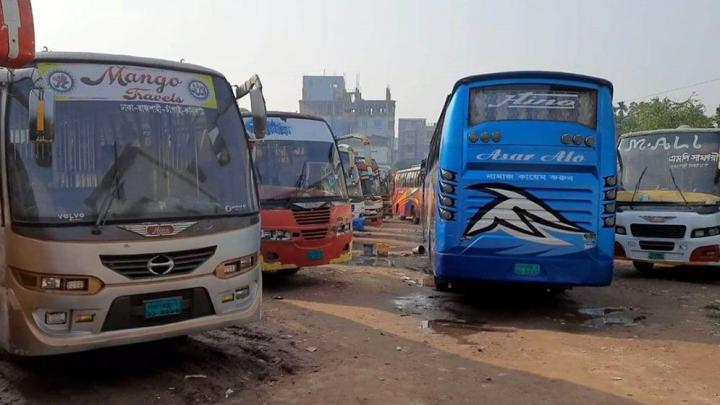 রাজশাহী-ঢাকা-চট্টগ্রাম রুটে বাস চলাচল বন্ধ