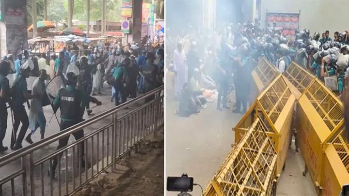 রাজধানীতে ‘ভুখা মিছিলে’ থাকা শিক্ষকদের সঙ্গে পুলিশের সংঘর্ষ, আহত অর্ধশত রাজধানীতে ‘ভুখা মিছিলে’ থাকা শিক্ষকদের সঙ্গে পুলিশের সংঘর্ষ, আহত অর্ধশত