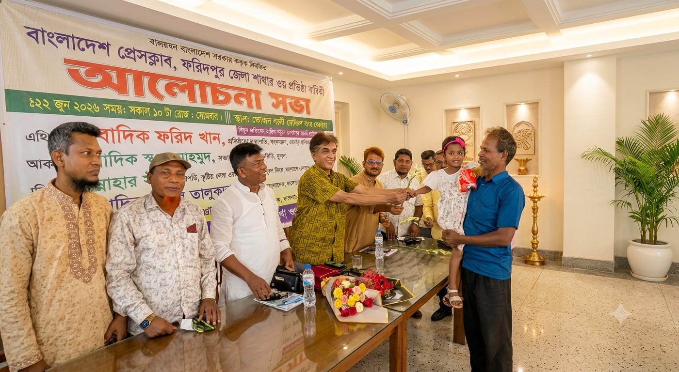 বাংলাদেশ প্রেসক্লাব ফরিদপুর জেলা শাখার তৃতীয় প্রতিষ্ঠাবার্ষিকী পালিত