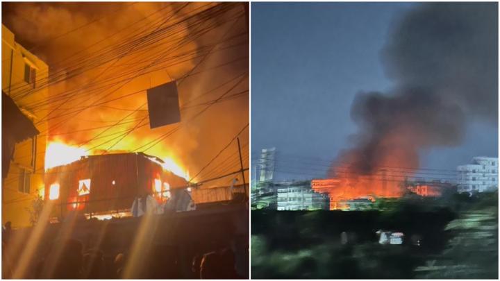 রাজধানীর কুড়িলে ভয়াবহ আগুন, নিয়ন্ত্রণে ৪ ইউনিট