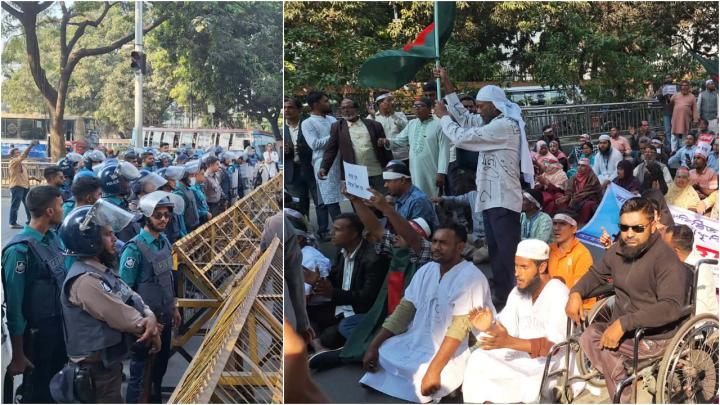 প্রতিবন্ধী বিদ্যালয়ের শিক্ষকদের ‘লং মার্চ টু যমুনা’ আটকে দিলো পুলিশ