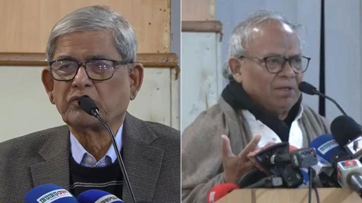 সংবাদ সম্মেলনে কাঁদলেন মির্জা ফখরুল ও রিজভী