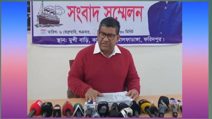 আলফাডাঙ্গায় স্বতন্ত্র প্রার্থী আরিফুর রহমান দোলনের সংবাদ সম্মেলন