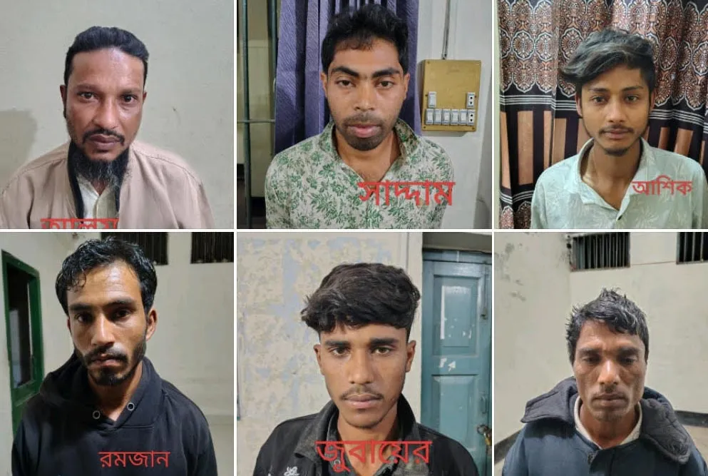 শিশুর কান্না থামাতে কেক-পানি খাইয়ে দুর্ধর্ষ ডাকাতি, মাস্টারমাইন্ড প্রতিবেশীসহ গ্রেফতার ৬