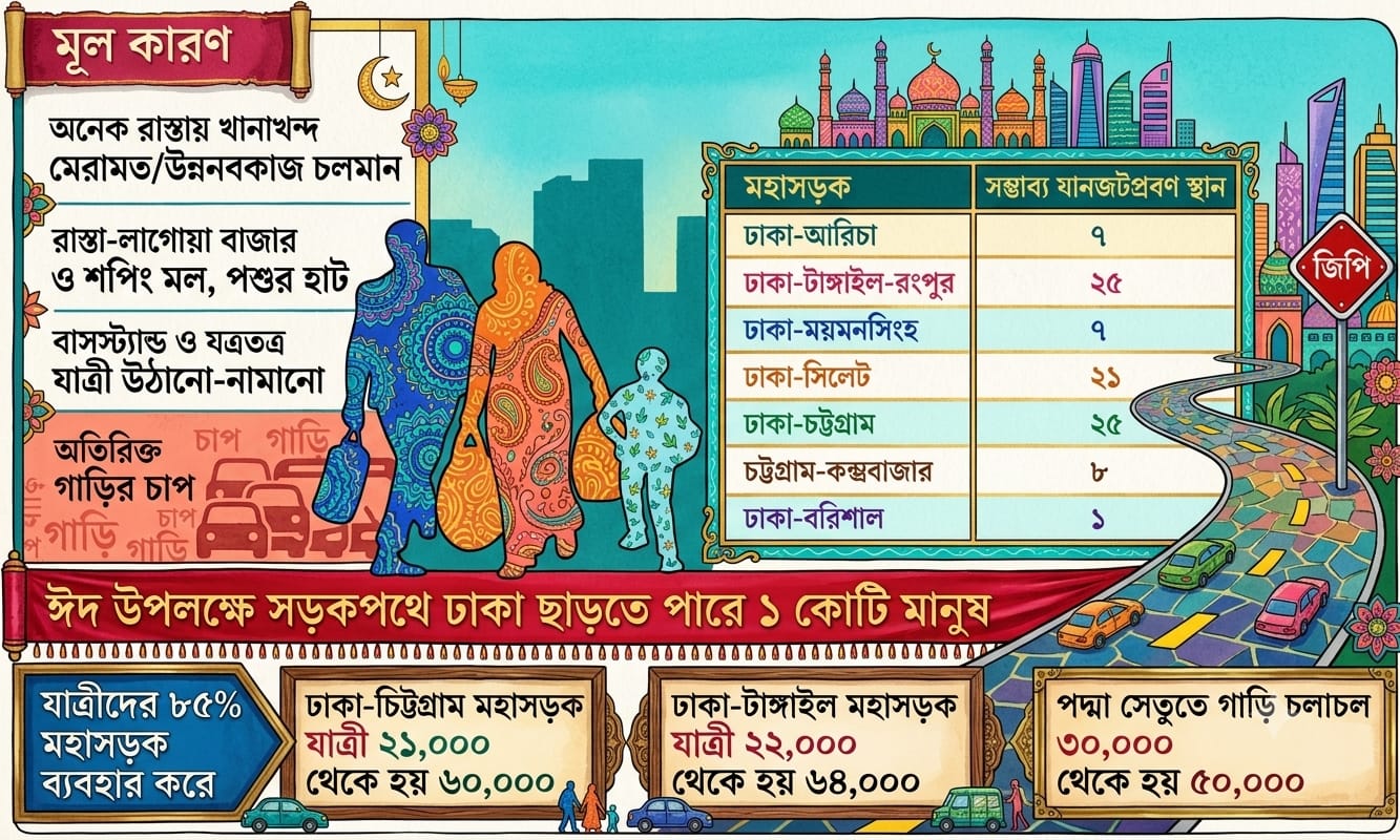 ঈদযাত্রায় ভোগাবে যানজট!