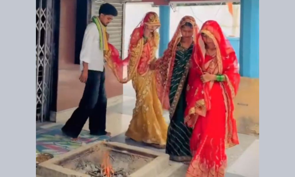 একসঙ্গে তিন বোনকে বিয়ে করলেন যুবক
