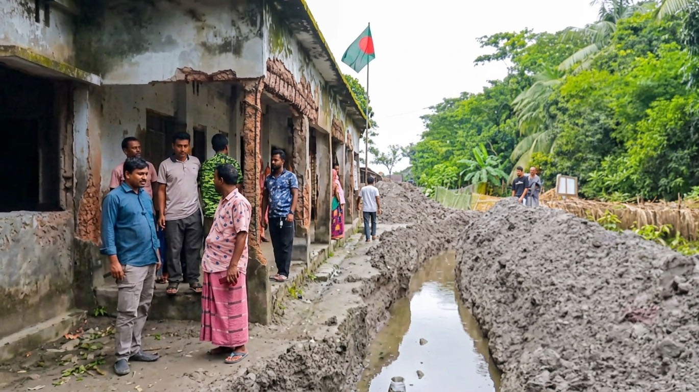 গলাচিপায় স্কুলের মাঠ কেটে ক্যানেল’ করার অভিযোগ ইউপি মেম্বারের বিরুদ্ধে