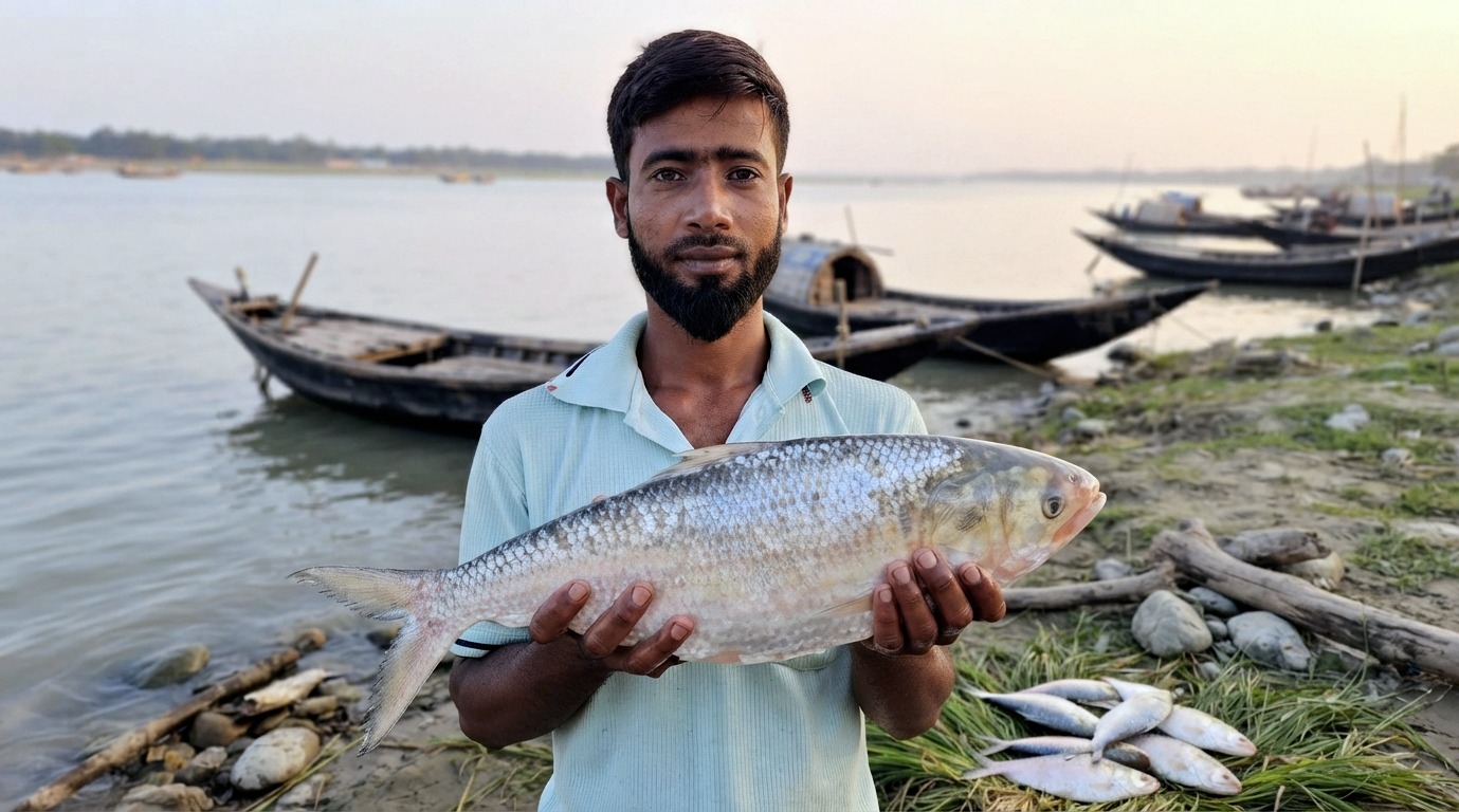 কুয়াকাটায় ৭ হাজার ২৫০ টাকায় বিক্রি হলো ২ কেজির বিশালাকার ইলিশ